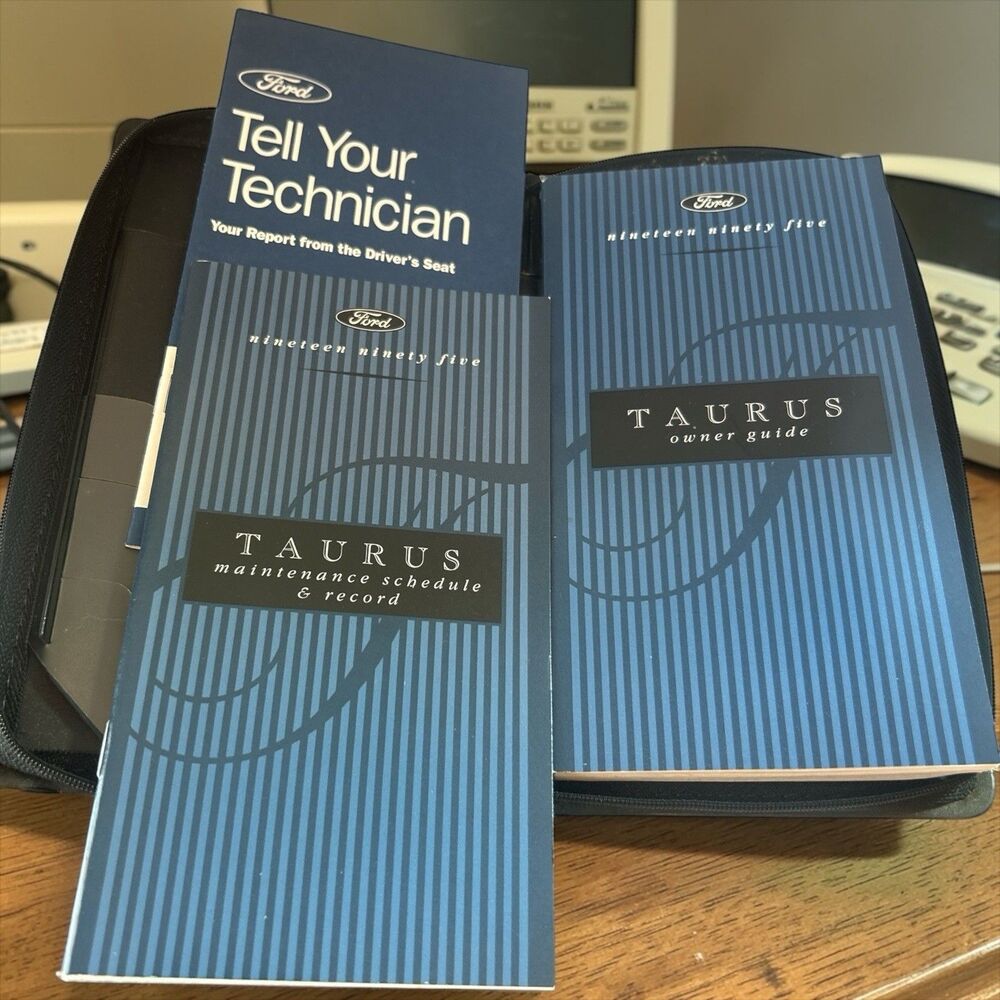 1995 Ford Taurus Owner Guide Manual Set w Case Maintenance Book 382 Pages OEM